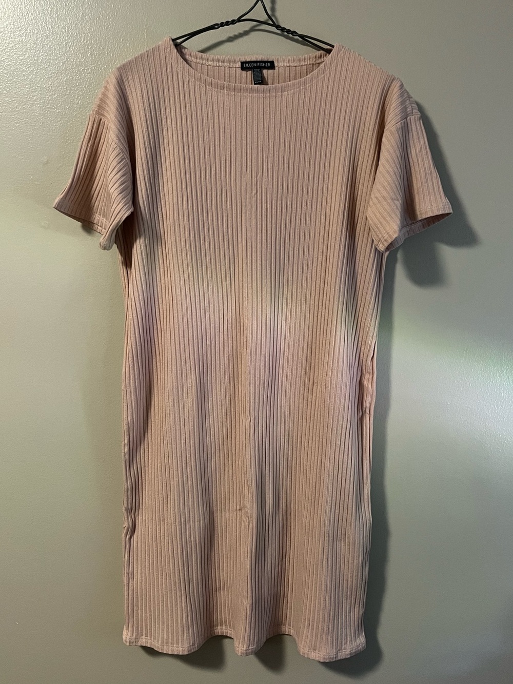 Eileen Fisher Pink Ribbed T-Shirt Dress Extra Small